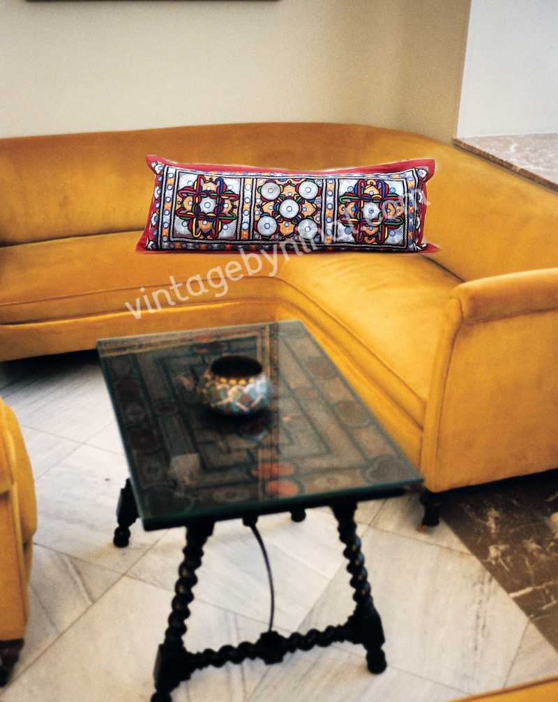 Sindh Zari Hand Embroidered Vintage Cushion 1